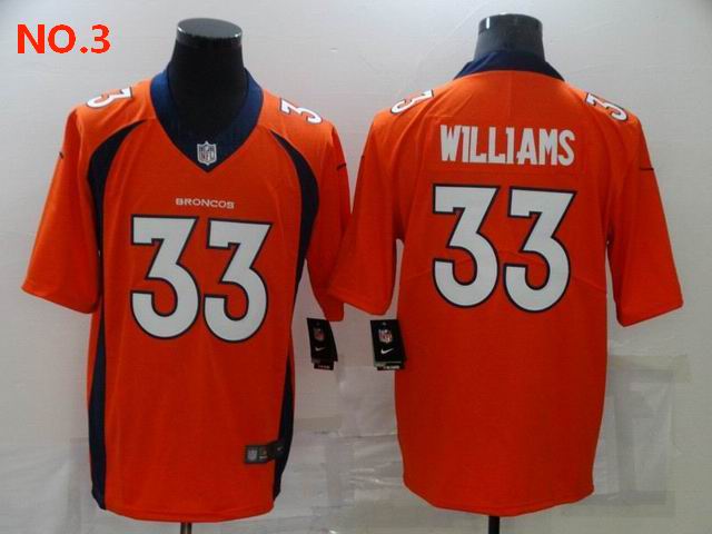 Men's Denver Broncos 33 Javonte Williams Jersey NO.3 ;